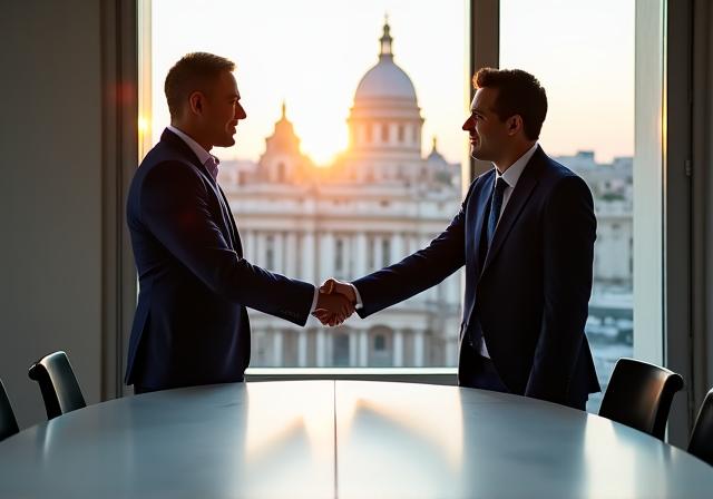 Incontro di negoziazione professionale in ufficio moderno